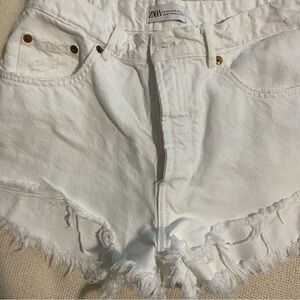 Zara bundle of white and black high rise jean shorts size 4 and 6